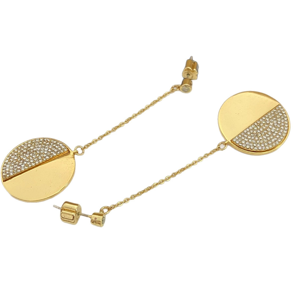 Kate SPADE Rhinestone Round Metal Drop Earrings - Picture 5 of 8